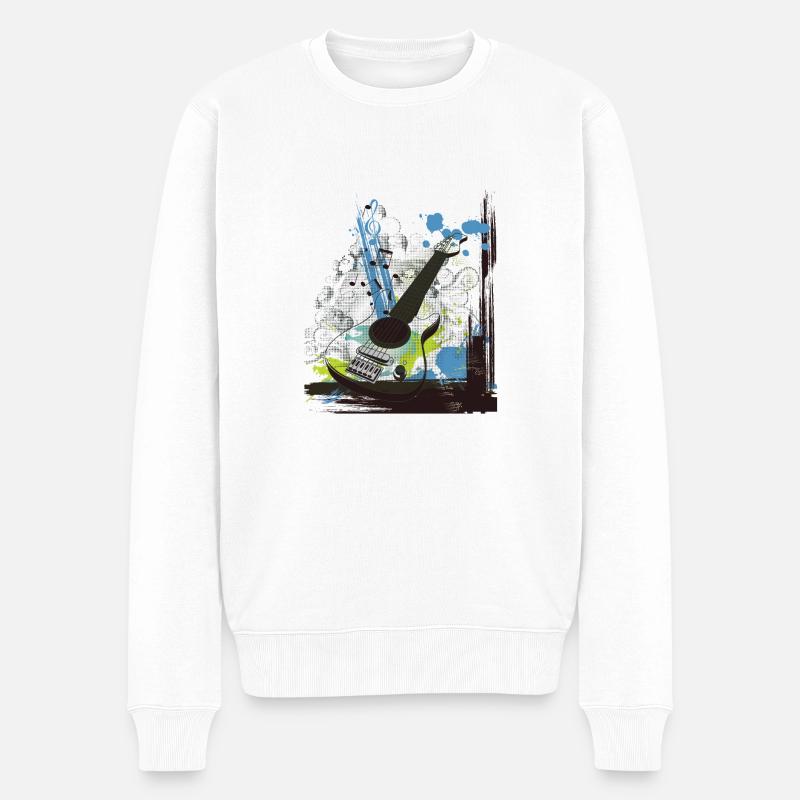 Musik - Männer Premium Bio Pullover - Weiß