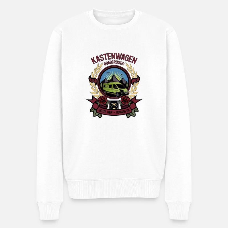 Kastenwagen in Farbe - Männer Premium Bio Pullover - Weiß