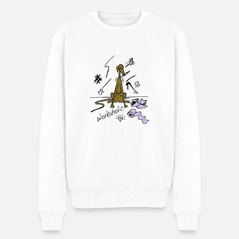 workaholic - Pull Premium bio Homme - blanc