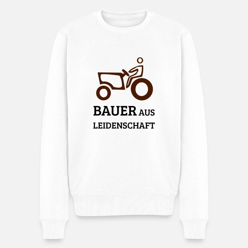 Bauer Leidenschaft - Männer Premium Bio Pullover - Weiß