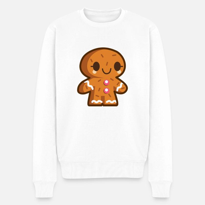 Pfefferkuchenmann - Männer Premium Bio Pullover - Weiß