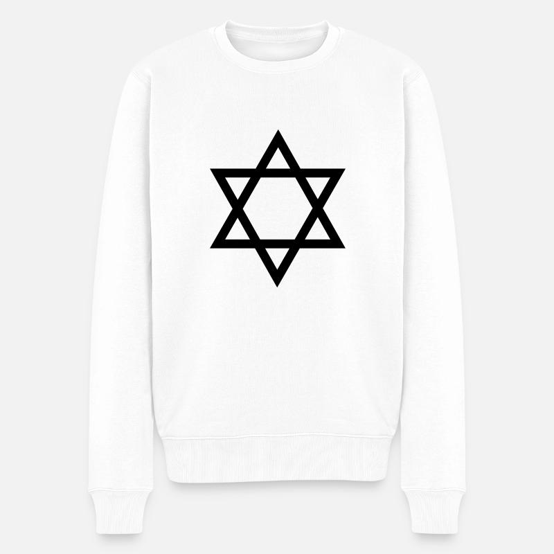 davidstern__f1 - Männer Premium Bio Pullover - Weiß
