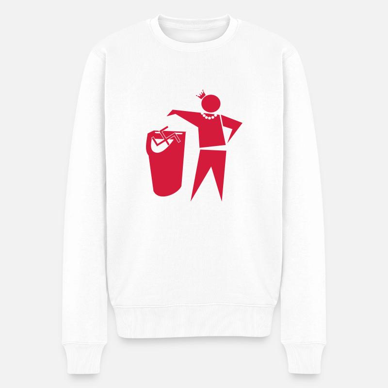 Tunte gegen Rechts - Männer Premium Bio Pullover - Weiß
