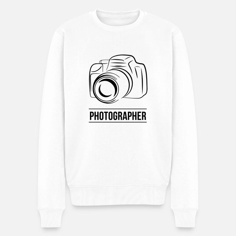 Photographer Cam - Männer Premium Bio Pullover - Weiß