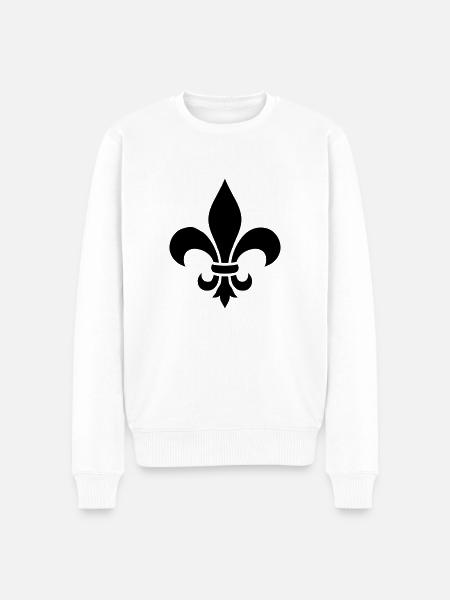 Lilie - Männer Premium Bio Pullover - Weiß