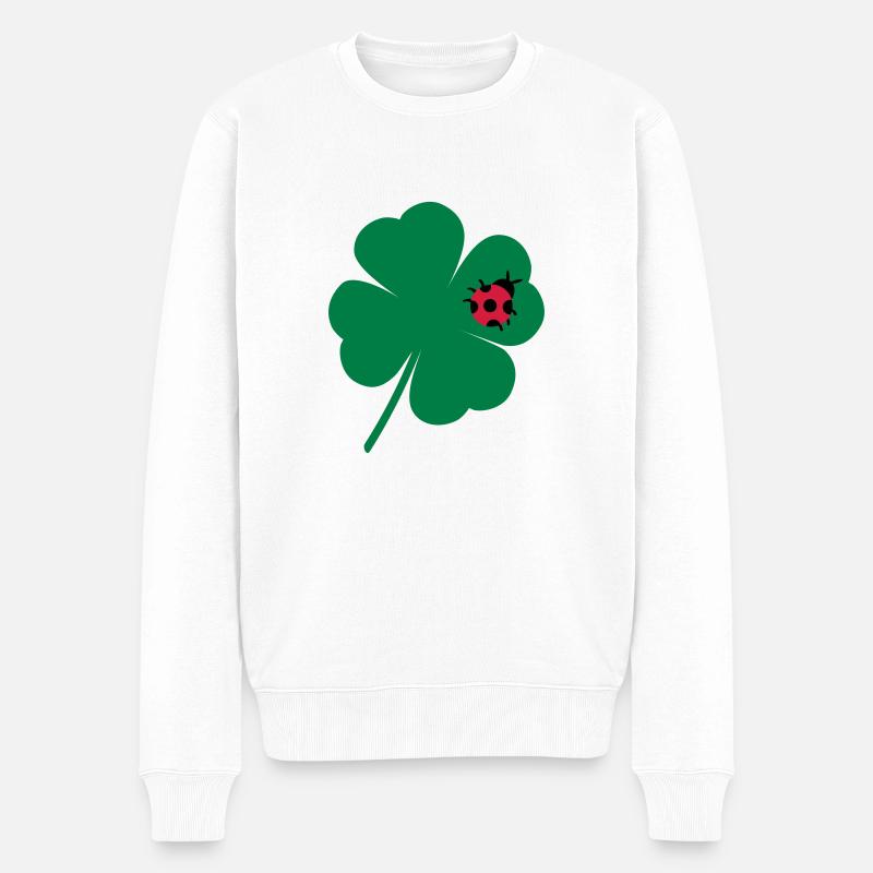 clover leaf feuille de trèfle - Pull Premium bio Homme - blanc