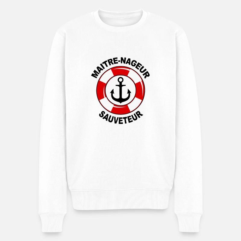 maitre nageur 01 - Pull Premium bio Homme - blanc