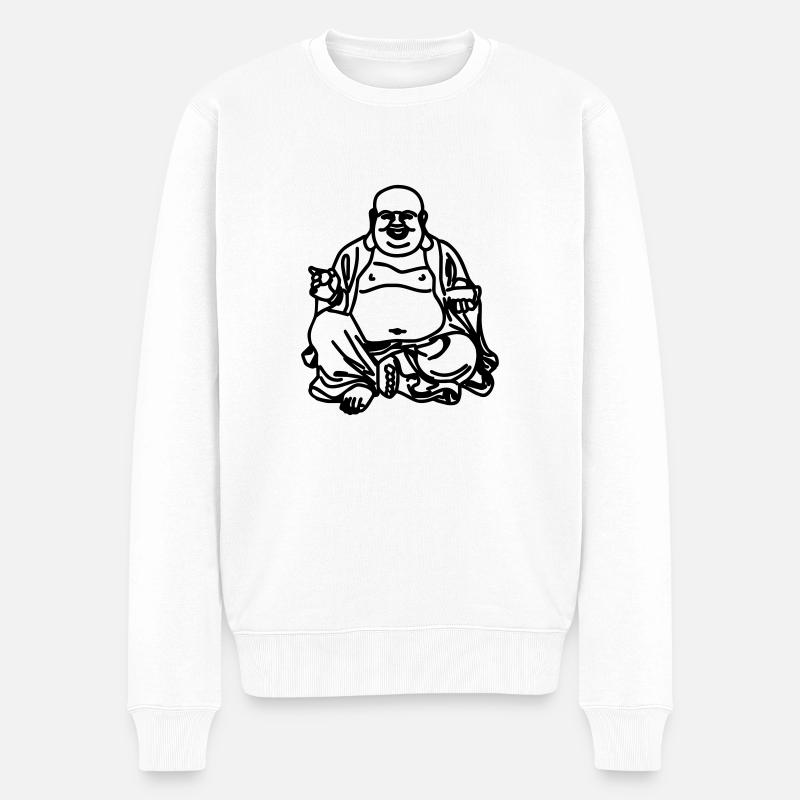 buddha - Männer Premium Bio Pullover - Weiß