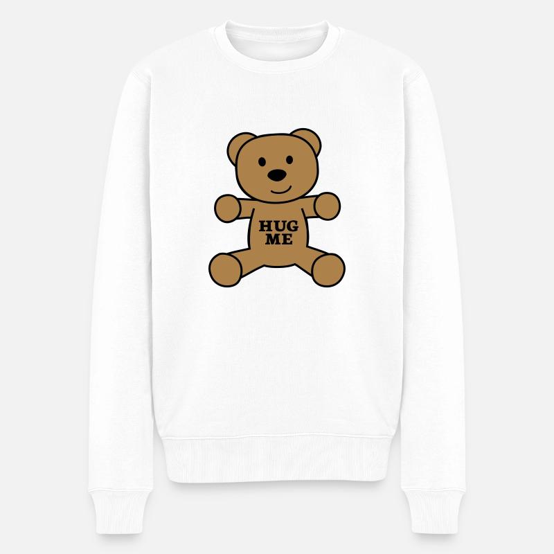 Teddybär Hug me - Männer Premium Bio Pullover - Weiß