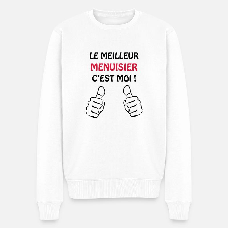 Menuisier / Menuiserie / Bois / Charpentier - Pull Premium bio Homme - blanc