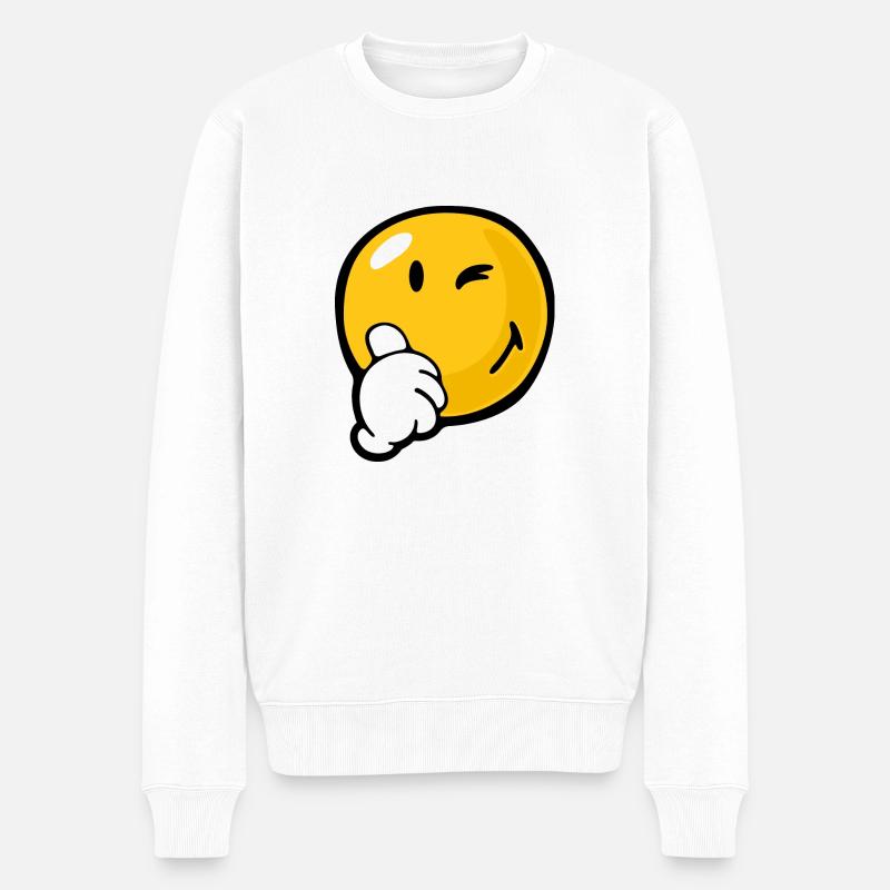 Smiley Certaint - Pull Premium bio Homme - blanc