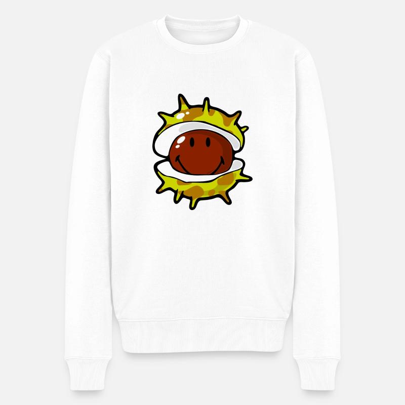 Smiley Conker - Pull Premium bio Homme - blanc