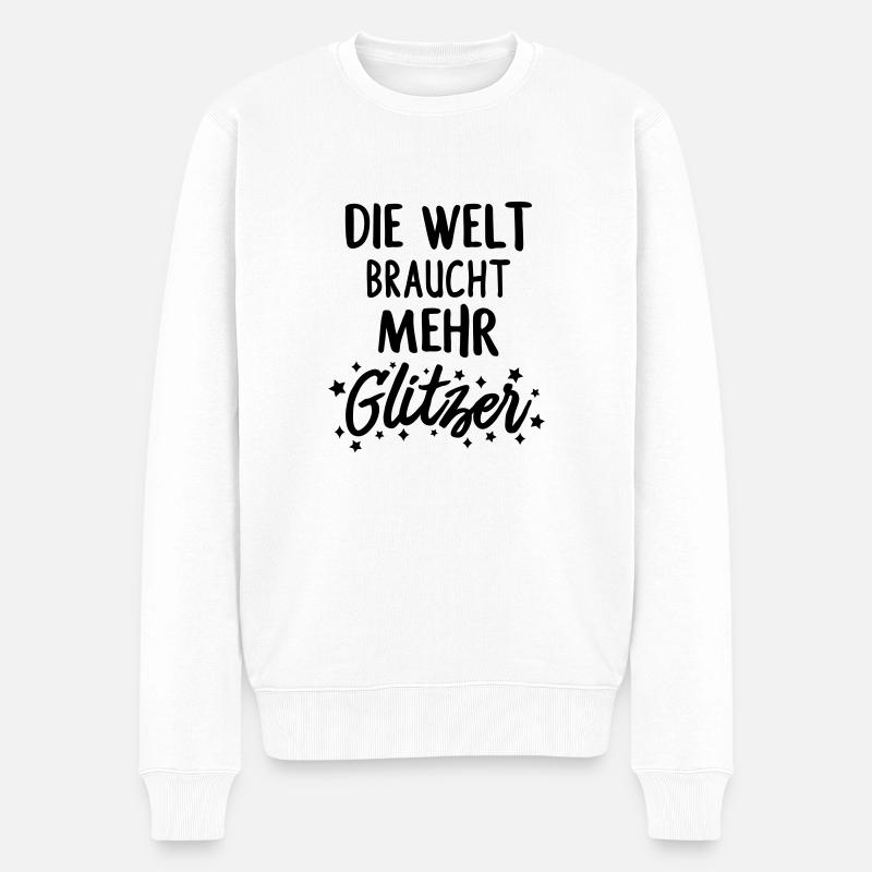 Mehr Glitzer - Männer Premium Bio Pullover - Weiß