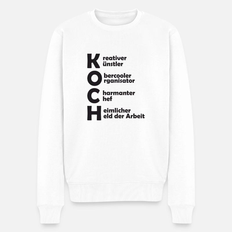 Koch Definition - Männer Premium Bio Pullover - Weiß