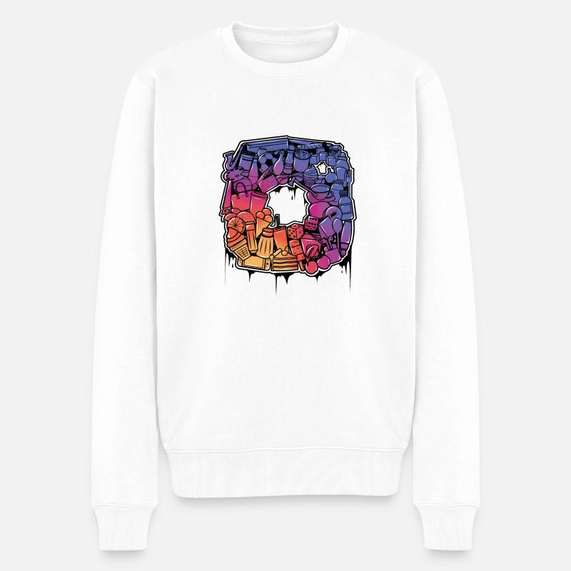 Instagram doodle logo - Männer Premium Bio Pullover - Weiß