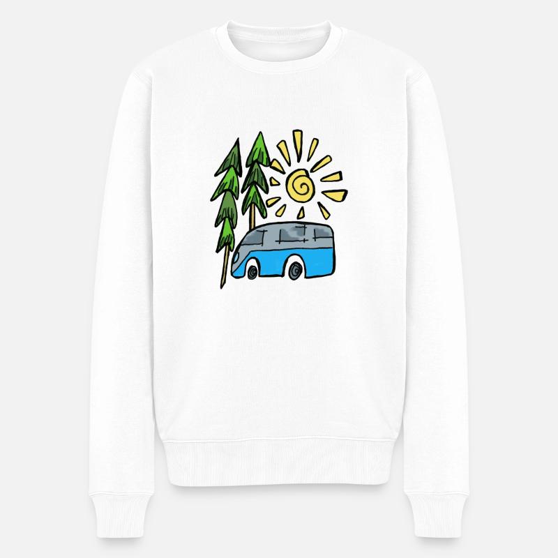 Camping-car dans la nature - Pull Premium bio Homme - blanc
