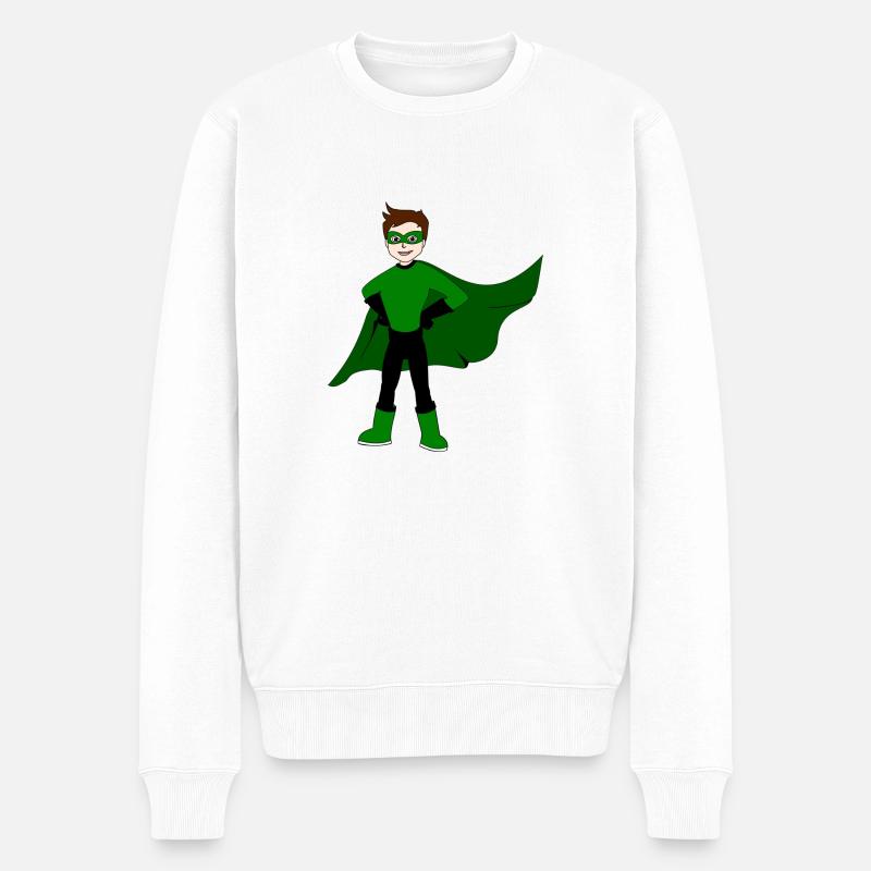 Super Heroin Kind - Männer Premium Bio Pullover - Weiß