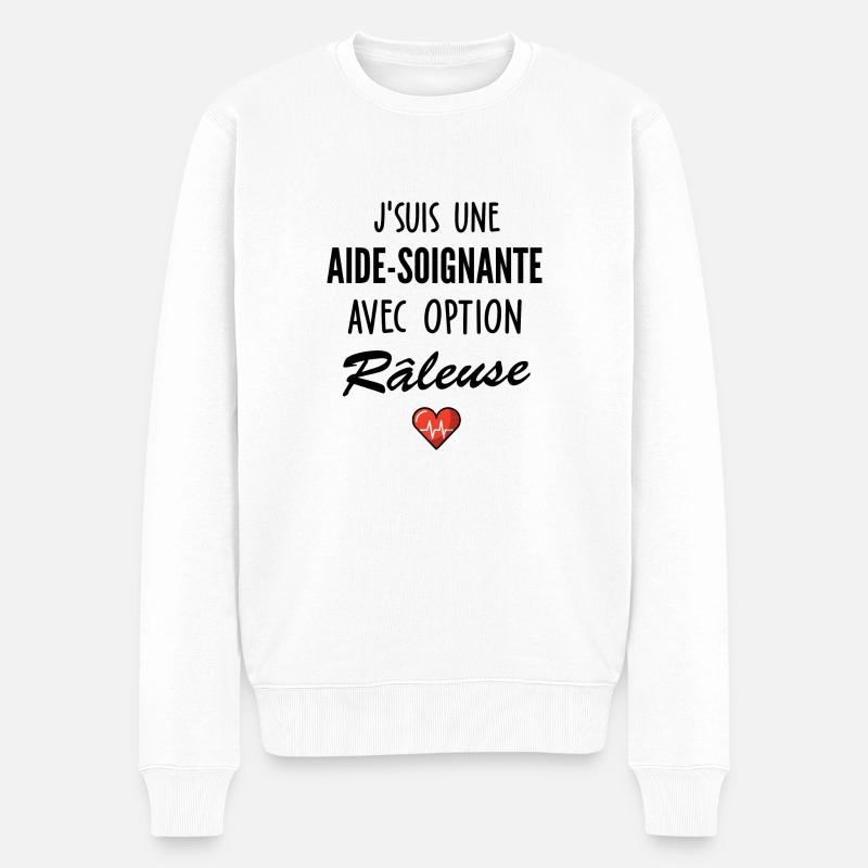 Je suis une aide-soignante avec option râleuse - Pull Premium bio Homme - blanc