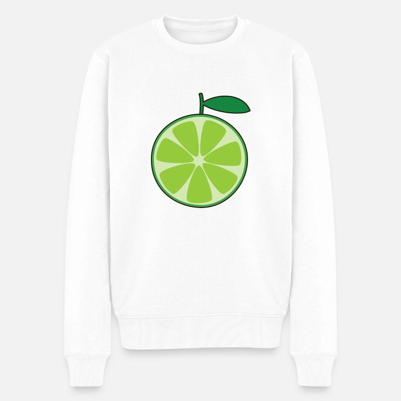 Limette - Männer Premium Bio Pullover - Weiß