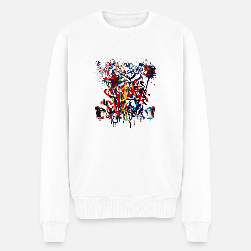 Graffiti-Spray - Männer Premium Bio Pullover - Weiß