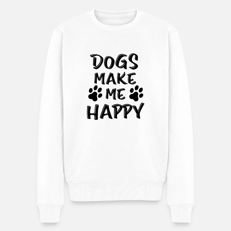 Hund Dog - Männer Premium Bio Pullover - Weiß