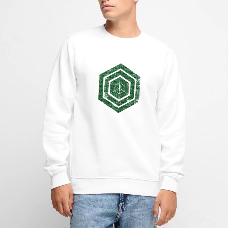 Codage géométrique du programmeur de programmation hexagonale Pull Premium bio Homme