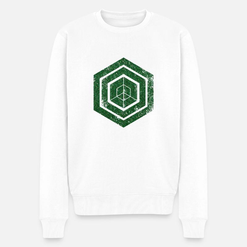 hexagon programming programmer coding geometric - Men's Premium Organic Jumper - white