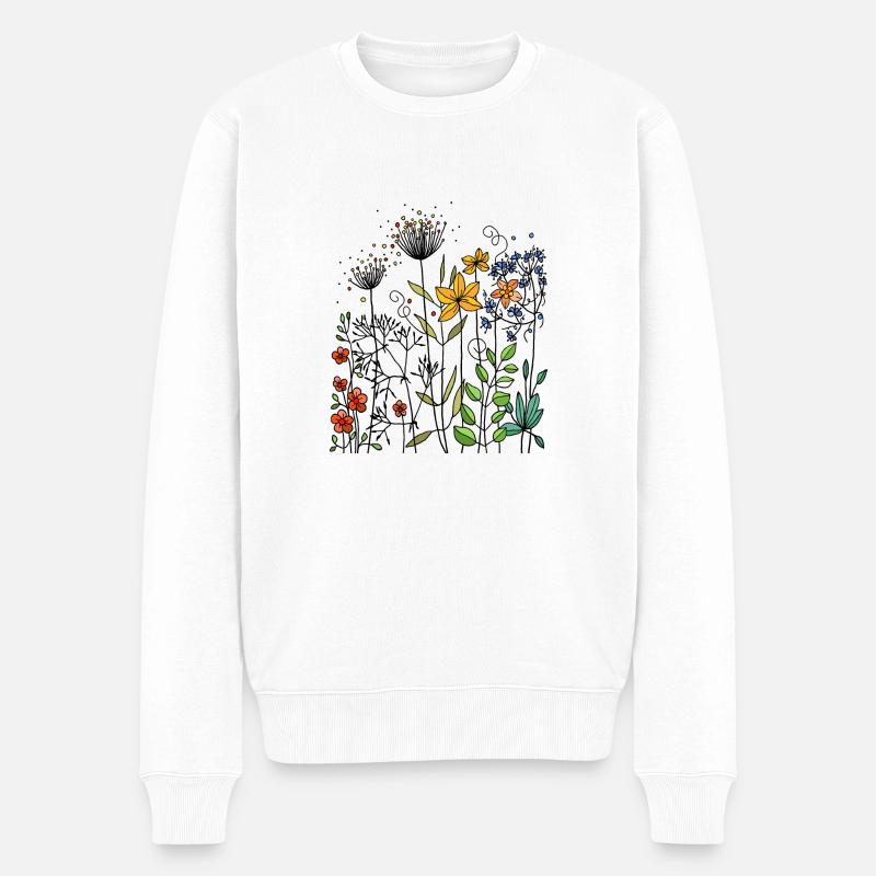 Fleur - Pull Premium bio Homme - blanc