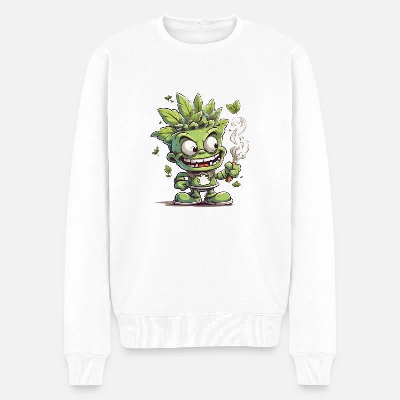 Weedy - Männer Premium Bio Pullover - Weiß