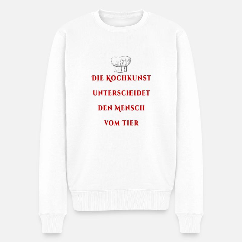 Die Kochkunst - Männer Premium Bio Pullover - Weiß