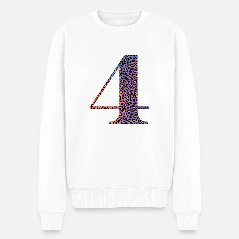 4e anniversaire léopard - Pull Premium bio Homme - blanc