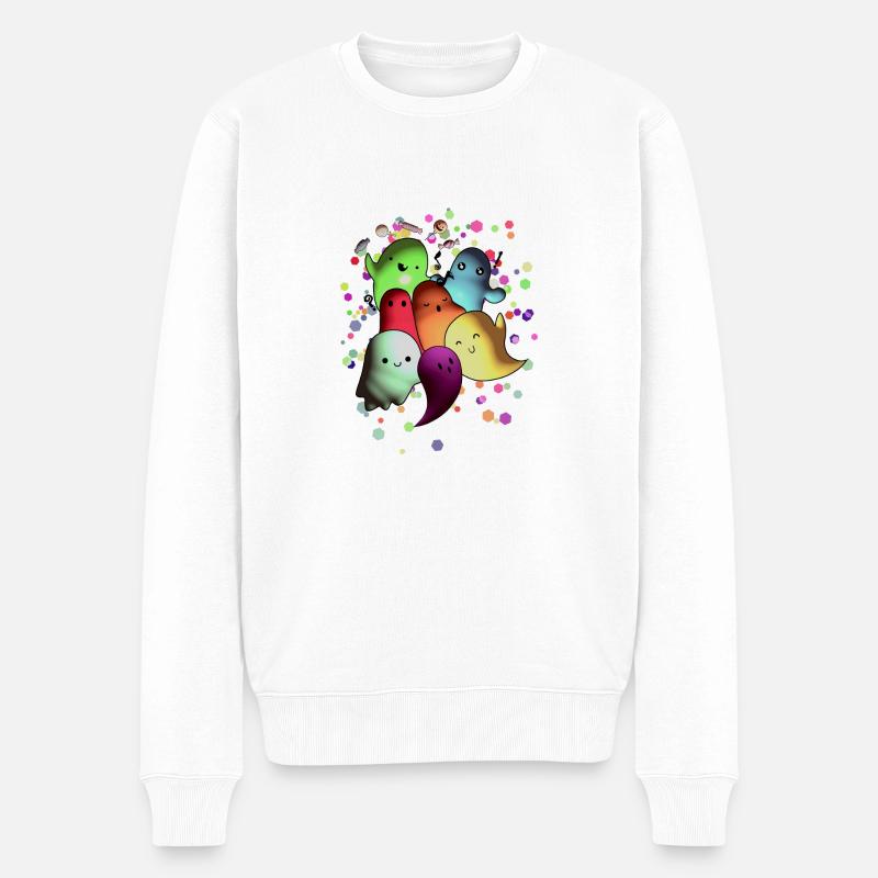 Geister-Party - Männer Premium Bio Pullover - Weiß