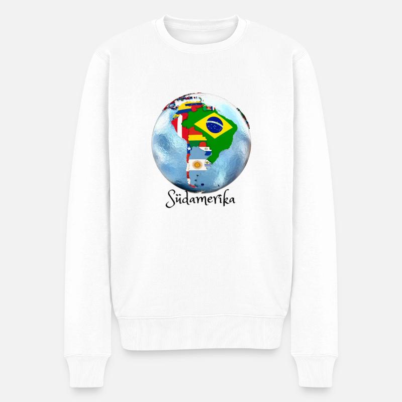 Ich liebe Südamerika / Lateinamerika - Männer Premium Bio Pullover - Weiß
