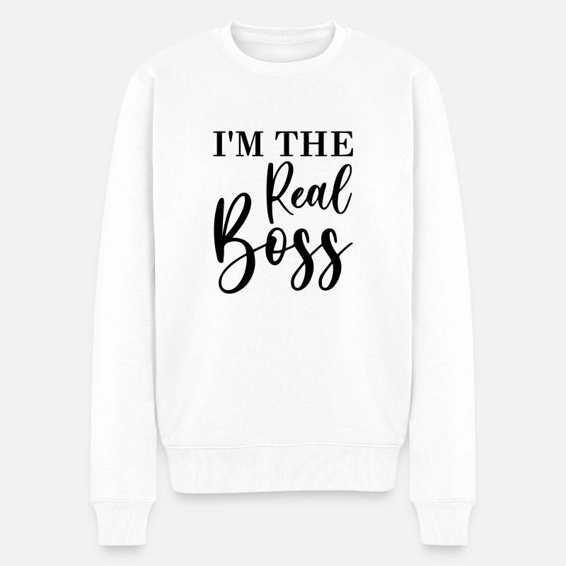 I'm the real - Männer Premium Bio Pullover - Weiß