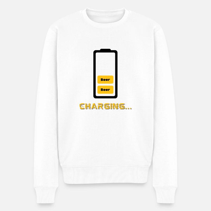 Aufladen von Bier - Männer Premium Bio Pullover - Weiß
