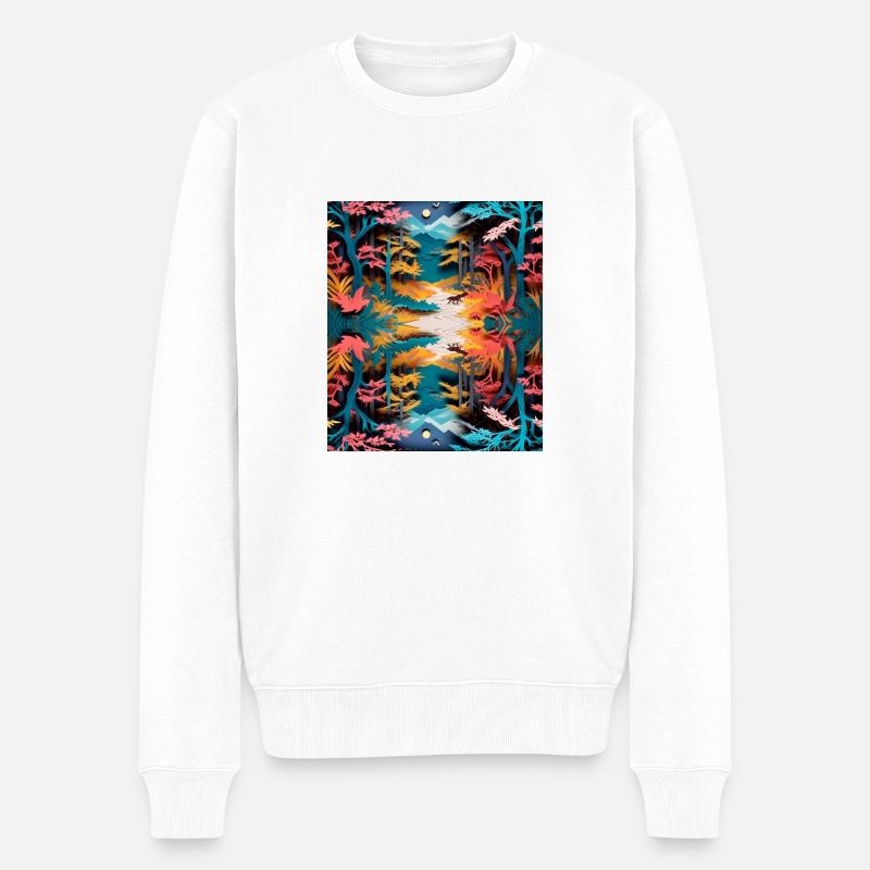 Papierschnittwunde - Männer Premium Bio Pullover - Weiß
