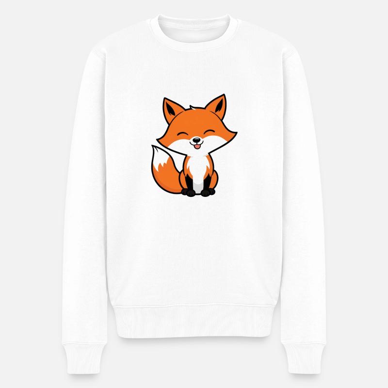 süßer Fuchs - Männer Premium Bio Pullover - Weiß