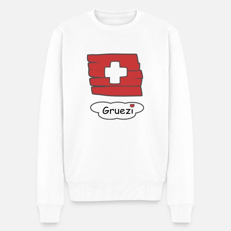 Gruezi - Männer Premium Bio Pullover - Weiß