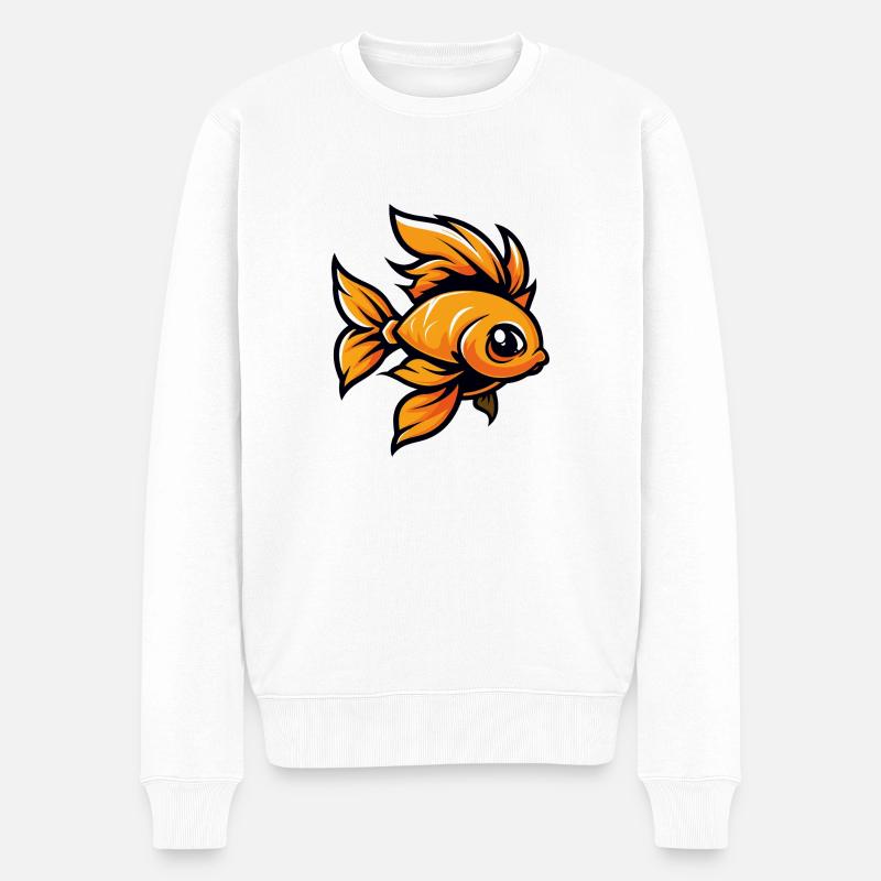 poisson rouge - Pull Premium bio Homme - blanc
