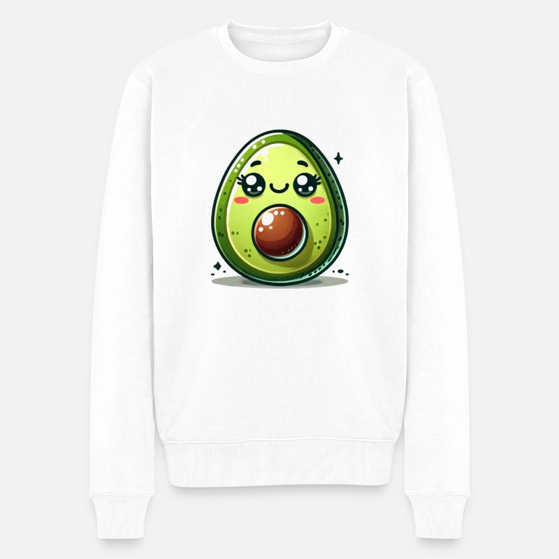 Avocado Comic - Männer Premium Bio Pullover - Weiß