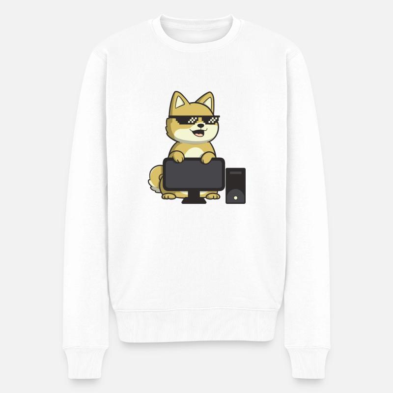 Magic Degen - Computer - Männer Premium Bio Pullover - Weiß