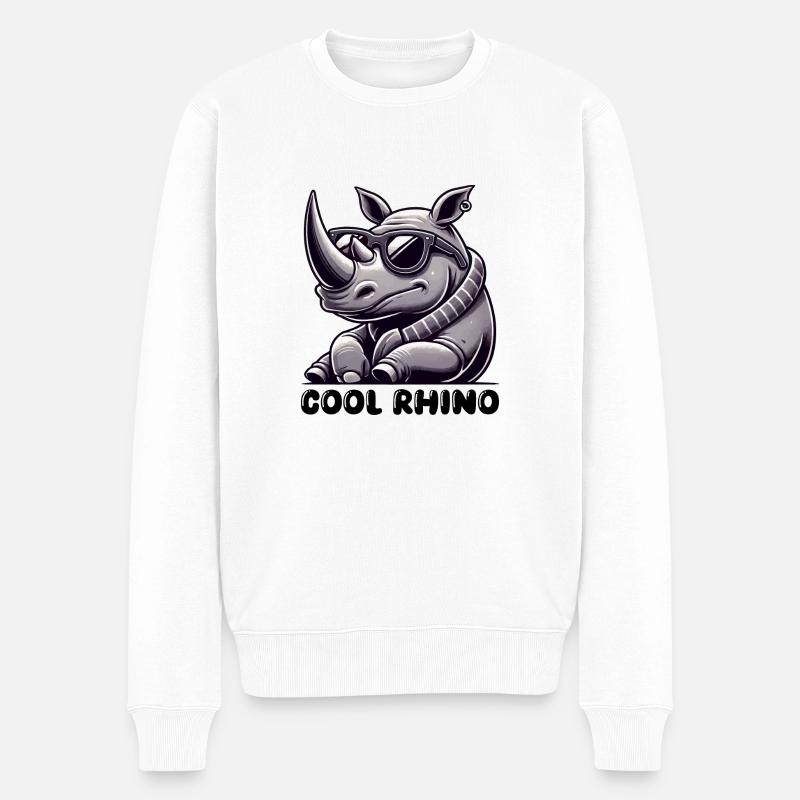 nashorn cool sonnenbrille - Männer Premium Bio Pullover - Weiß