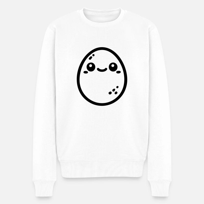 lachendes Ei - Männer Premium Bio Pullover - Weiß