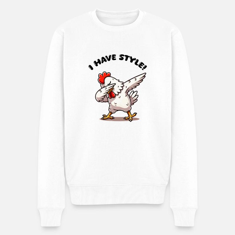 dabber du poulet - Pull Premium bio Homme - blanc