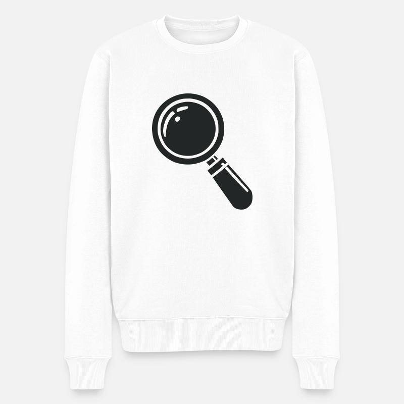 lupe - Männer Premium Bio Pullover - Weiß