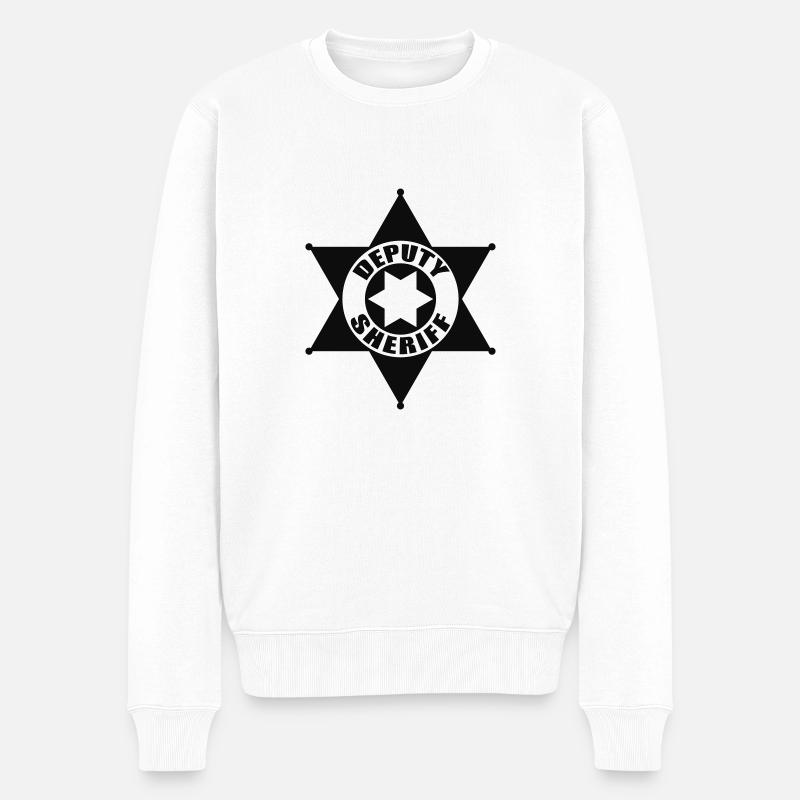 Sheriffstern - Männer Premium Bio Pullover - Weiß