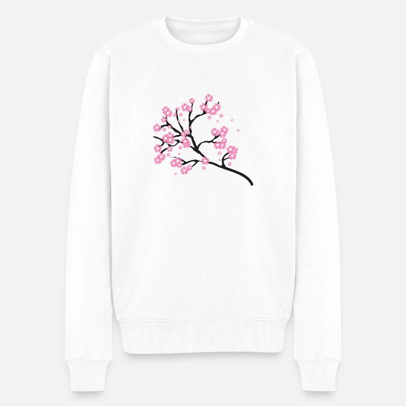 Schöne Blumen! - Männer Premium Bio Pullover - Weiß
