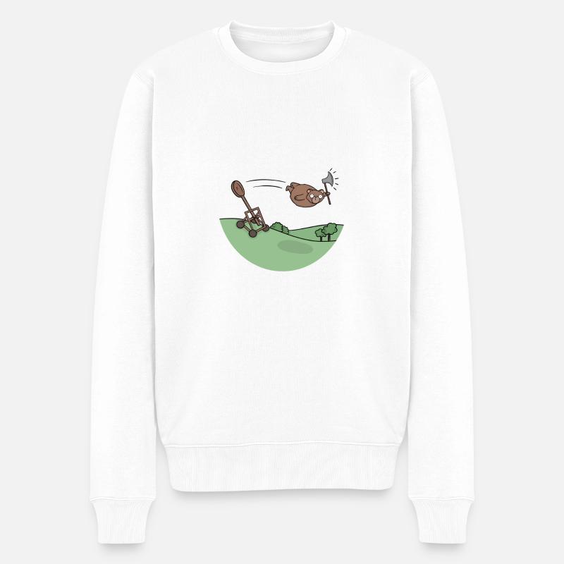 Baerenkatapult - Männer Premium Bio Pullover - Weiß