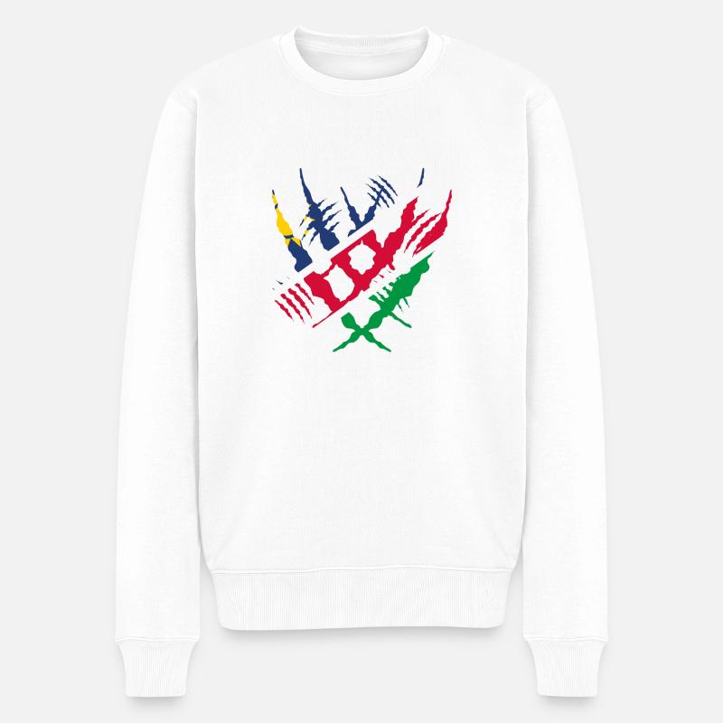 Claw Klaue worn risse riss x heimat stolz Namibia - Männer Premium Bio Pullover - Weiß