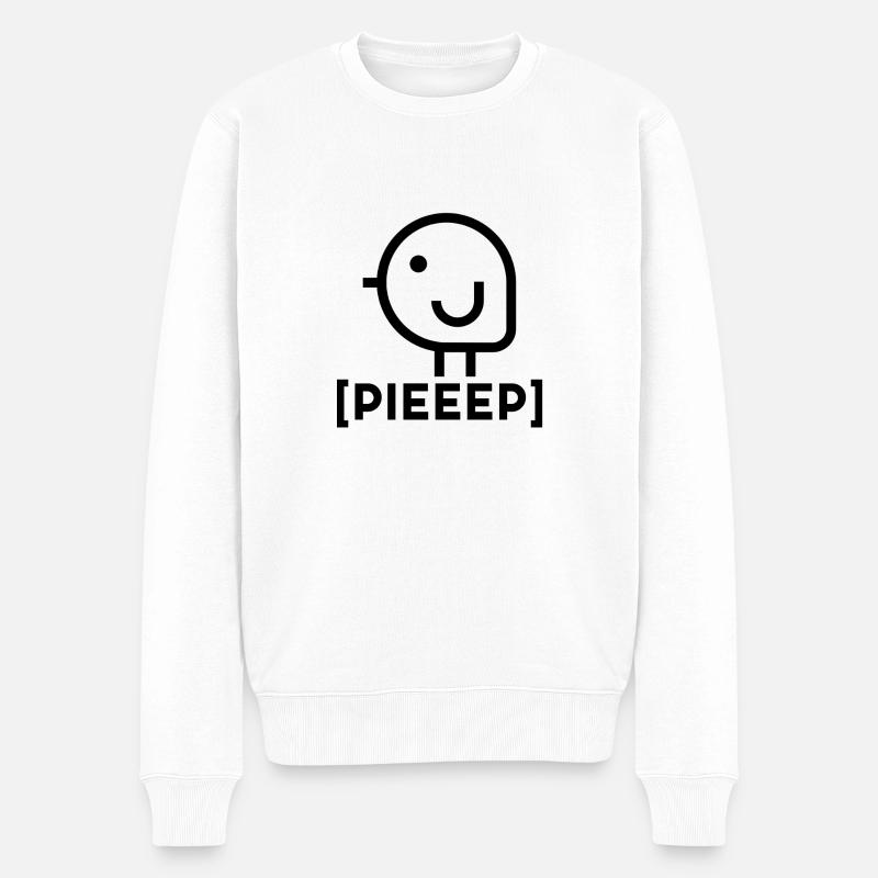 PIEEEP BIRD - Männer Premium Bio Pullover - Weiß